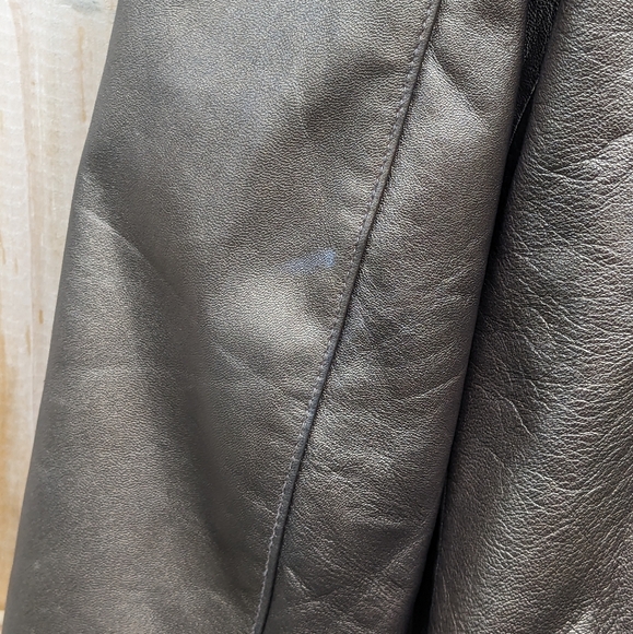 TRIBAL Vintage Y2K Soft Genuine Leather Structured Bronze Blazer 6 - Picture 4 of 5